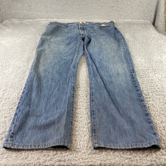 Levi's Other - Levi's 501 Original Straight Button Fly Jeans Light Wash Denim Mens Size 40x32